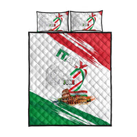 Italian National Day Quilt Bed Set Festa della Repubblica-The Colosseum Grunge Style