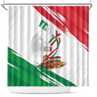 Italian National Day Shower Curtain Festa della Repubblica-The Colosseum Grunge Style
