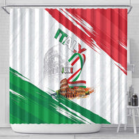 Italian National Day Shower Curtain Festa della Repubblica-The Colosseum Grunge Style