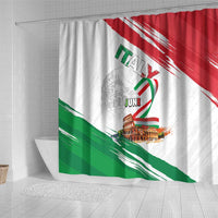 Italian National Day Shower Curtain Festa della Repubblica-The Colosseum Grunge Style