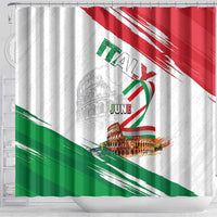 Italian National Day Shower Curtain Festa della Repubblica-The Colosseum Grunge Style