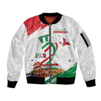 Italian National Day Sleeve Zip Bomber Jacket Festa della Repubblica-The Colosseum Grunge Style