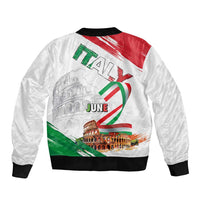 Italian National Day Sleeve Zip Bomber Jacket Festa della Repubblica-The Colosseum Grunge Style