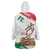 Italian National Day Wearable Blanket Hoodie Festa della Repubblica-The Colosseum Grunge Style