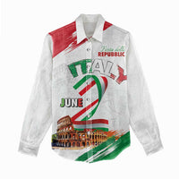 Italian National Day Women Casual Shirt Festa della Repubblica-The Colosseum Grunge Style