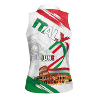 Italian National Day Women Sleeveless Polo Shirt Festa della Repubblica-The Colosseum Grunge Style