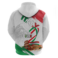 Italian National Day Zip Hoodie Festa della Repubblica-The Colosseum Grunge Style