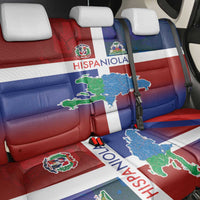 Haiti and Dominican Republic Back Car Seat Cover Hispaniola with Emblems and Flag Style