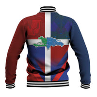 Haiti and Dominican Republic Baseball Jacket Hispaniola with Emblems and Flag Style