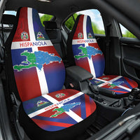 Haiti and Dominican Republic Car Seat Cover Hispaniola with Emblems and Flag Style