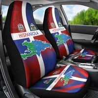 Haiti and Dominican Republic Car Seat Cover Hispaniola with Emblems and Flag Style