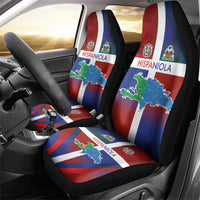 Haiti and Dominican Republic Car Seat Cover Hispaniola with Emblems and Flag Style