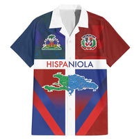 Haiti and Dominican Republic Family Matching Mermaid Dress and Hawaiian Shirt Hispaniola with Emblems and Flag Style