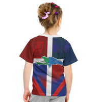 Haiti and Dominican Republic Kid T Shirt Hispaniola with Emblems and Flag Style