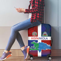 Haiti and Dominican Republic Luggage Cover Hispaniola with Emblems and Flag Style