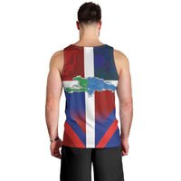 Haiti and Dominican Republic Men Tank Top Hispaniola with Emblems and Flag Style