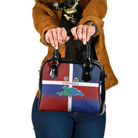 Haiti and Dominican Republic Shoulder Handbag Hispaniola with Emblems and Flag Style
