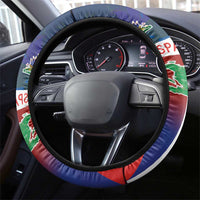 Haiti and Dominican Republic Steering Wheel Cover Hispaniola with Emblems and Flag Style