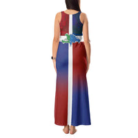 Haiti and Dominican Republic Tank Maxi Dress Hispaniola with Emblems and Flag Style