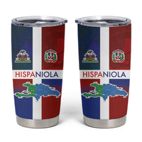 Haiti and Dominican Republic Tumbler Cup Hispaniola with Emblems and Flag Style