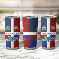 Haiti and Dominican Republic Tumbler Cup Hispaniola with Emblems and Flag Style