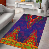 Haiti Choeblack Dashiki Style Area Rug Blue Color