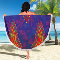 Haiti Choeblack Dashiki Style Beach Blanket Blue Color