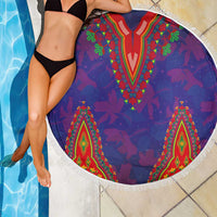 Haiti Choeblack Dashiki Style Beach Blanket Blue Color