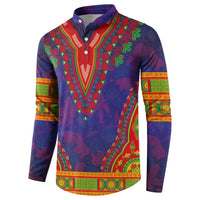 Haiti Choeblack Dashiki Style Button Sweatshirt Blue Color