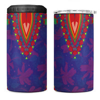 Haiti Choeblack Dashiki Style 4 in 1 Can Cooler Tumbler Blue Color