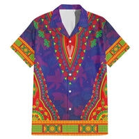 Haiti Choeblack Dashiki Style Family Matching Mermaid Dress and Hawaiian Shirt Blue Color