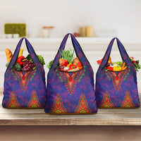 Haiti Choeblack Dashiki Style Grocery Bag Blue Color