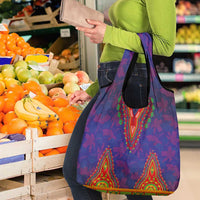 Haiti Choeblack Dashiki Style Grocery Bag Blue Color
