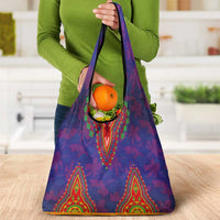 Haiti Choeblack Dashiki Style Grocery Bag Blue Color