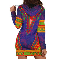 Haiti Choeblack Dashiki Style Hoodie Dress Blue Color
