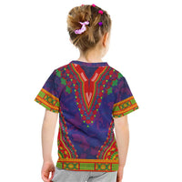 Haiti Choeblack Dashiki Style Kid T Shirt Blue Color