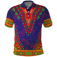 Haiti Choeblack Dashiki Style Polo Shirt Blue Color