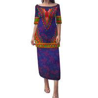 Haiti Choeblack Dashiki Style Puletasi Blue Color