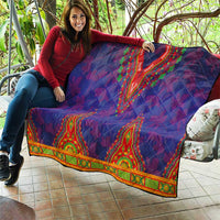 Haiti Choeblack Dashiki Style Quilt Blue Color