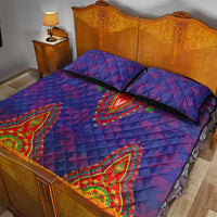 Haiti Choeblack Dashiki Style Quilt Bed Set Blue Color