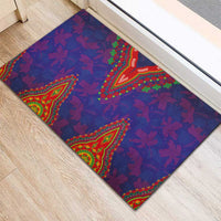 Haiti Choeblack Dashiki Style Rubber Doormat Blue Color
