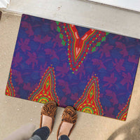 Haiti Choeblack Dashiki Style Rubber Doormat Blue Color