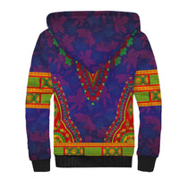 Haiti Choeblack Dashiki Style Sherpa Hoodie Blue Color