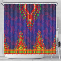 Haiti Choeblack Dashiki Style Shower Curtain Blue Color
