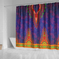 Haiti Choeblack Dashiki Style Shower Curtain Blue Color