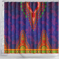 Haiti Choeblack Dashiki Style Shower Curtain Blue Color