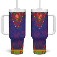 Haiti Choeblack Dashiki Style Tumbler With Handle Blue Color