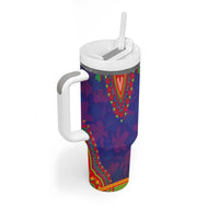 Haiti Choeblack Dashiki Style Tumbler With Handle Blue Color