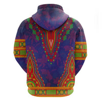 Haiti Choeblack Dashiki Style Zip Hoodie Blue Color