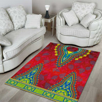 Haiti Choeblack Dashiki Style Area Rug Red Color